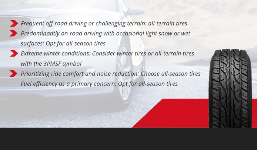 All-Terrain vs All-Season Tires choosing