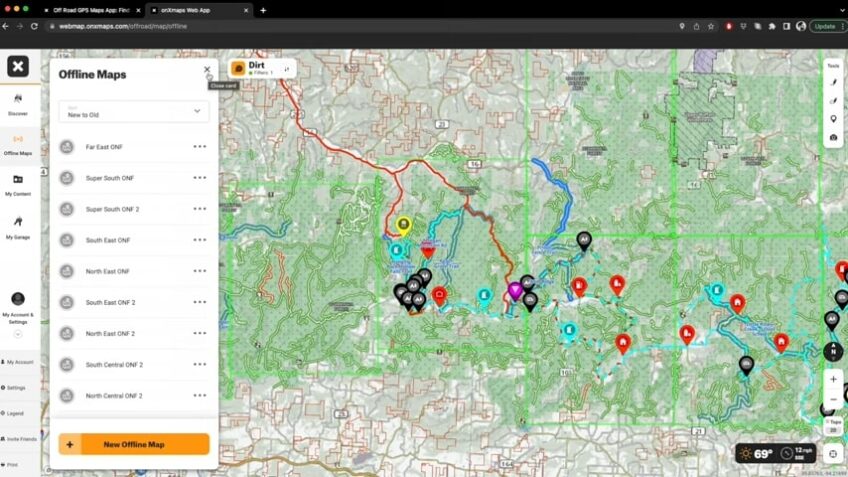 OnX Offroad navigation tool 